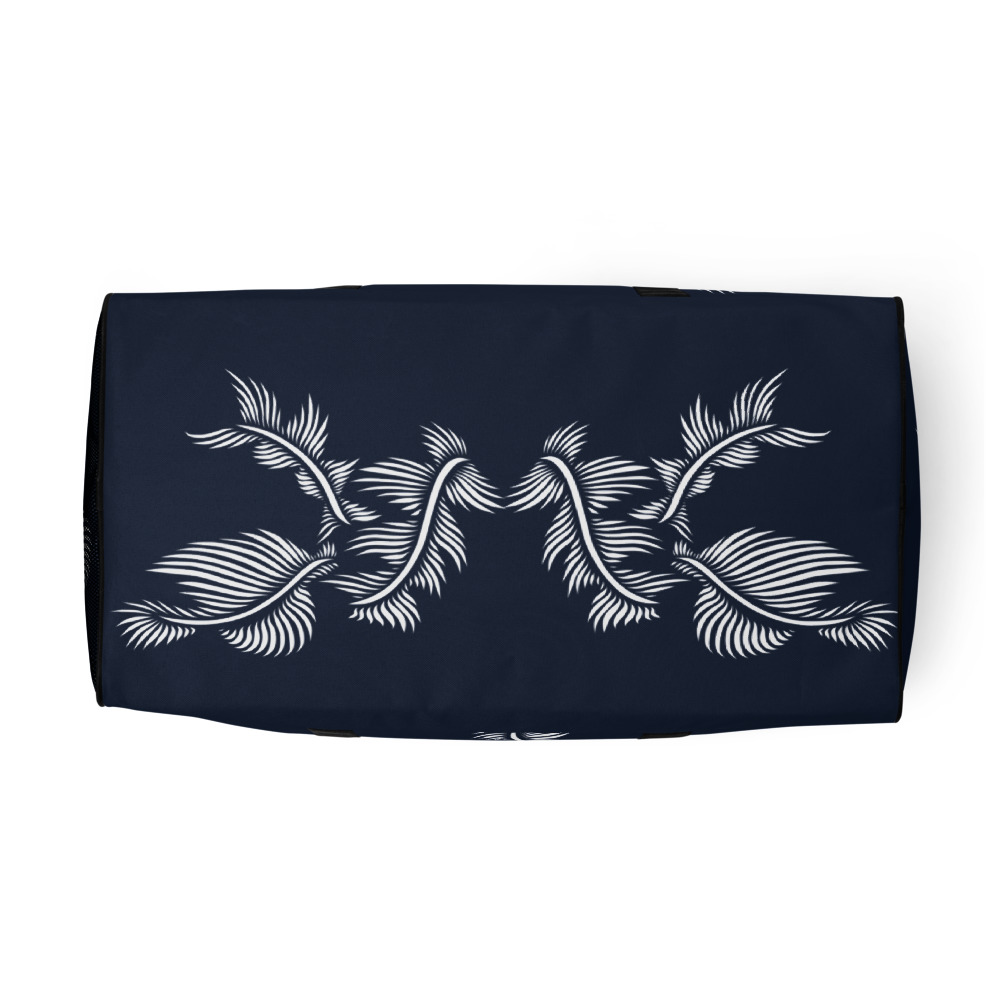 Weekendtas Duffle Bag Lines 4 Peace : bovenkant - Top 1 : marine blauw wit : navy blue white