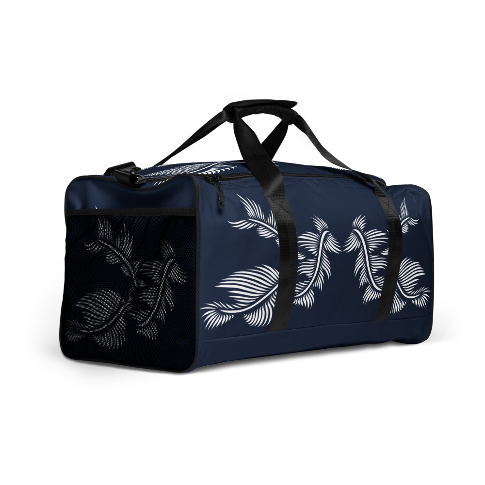 Weekendtas Duffle Bag Lines 4 Peace : detail 10 : marine blauw wit : navy blue white