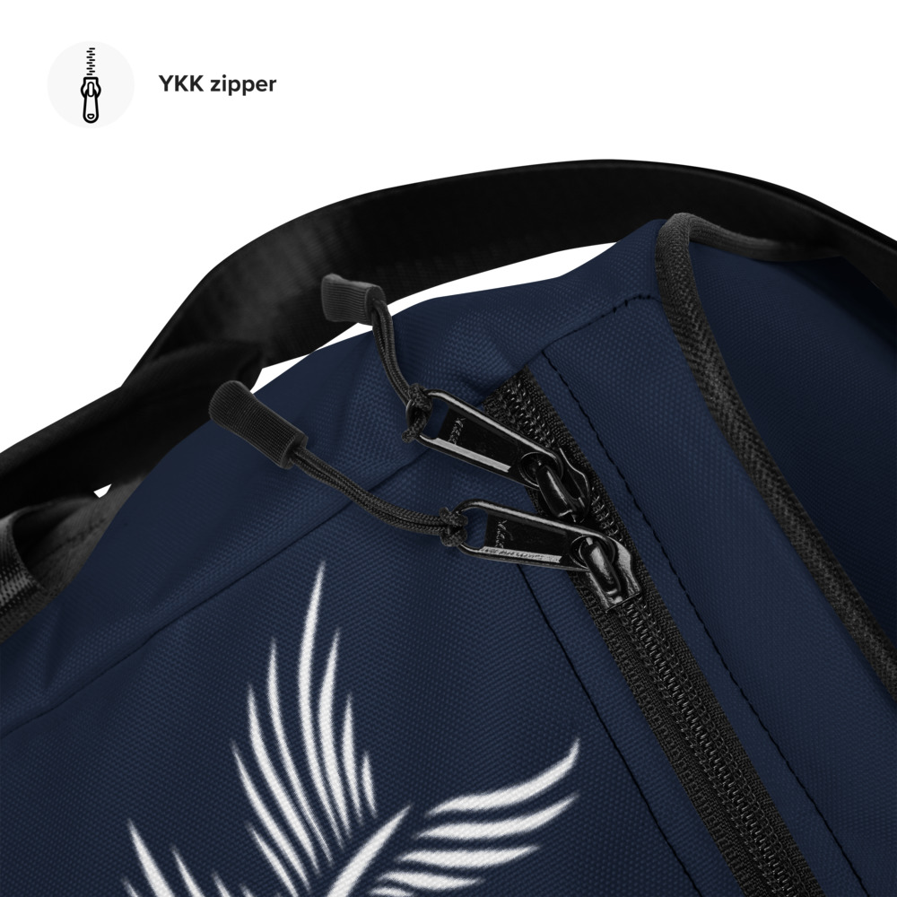Weekendtas Duffle Bag Lines 4 Peace : detail 2 : marine blauw wit : navy blue white