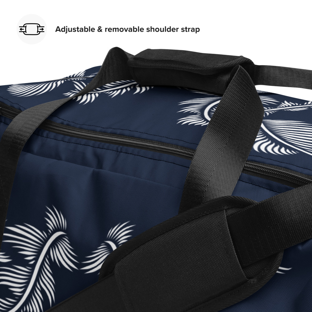 Weekendtas Duffle Bag Lines 4 Peace : detail 3 : marine blauw wit : navy blue white