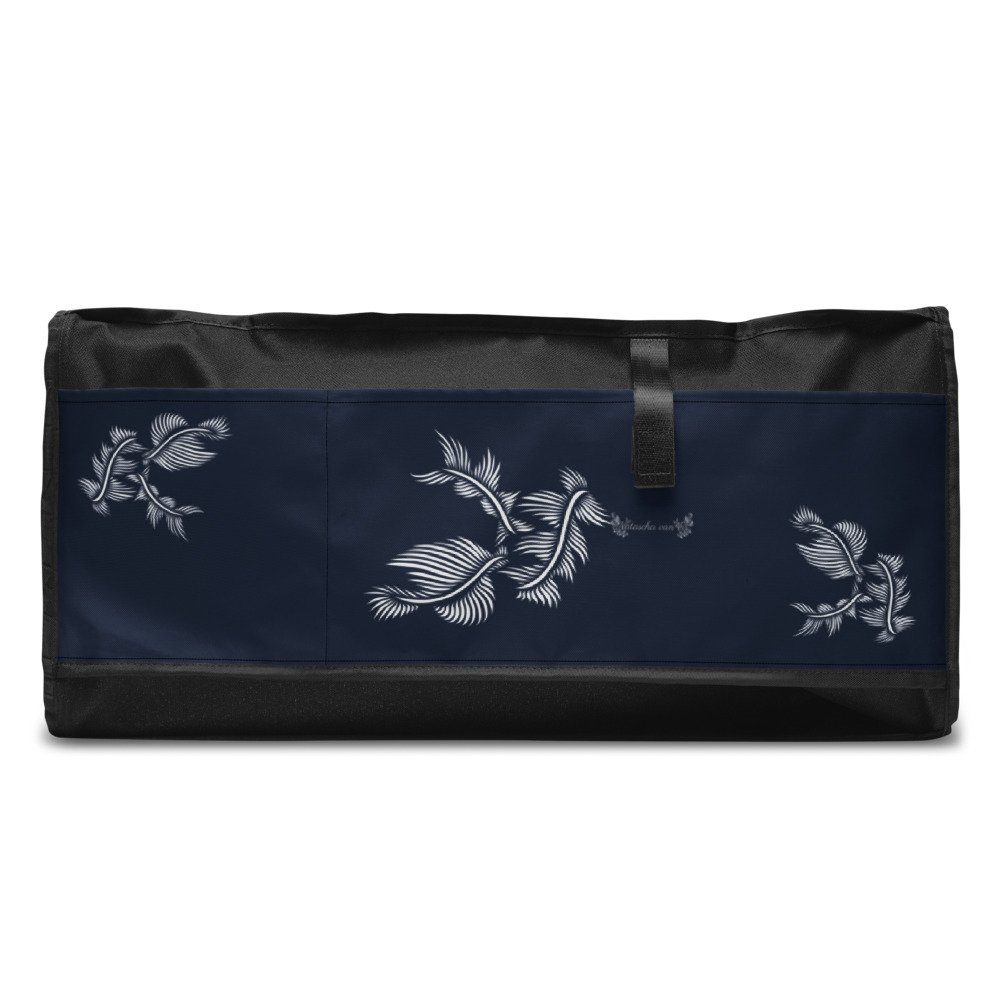 Weekendtas Duffle Bag Lines 4 Peace : detail 9 : marine blauw wit : navy blue white