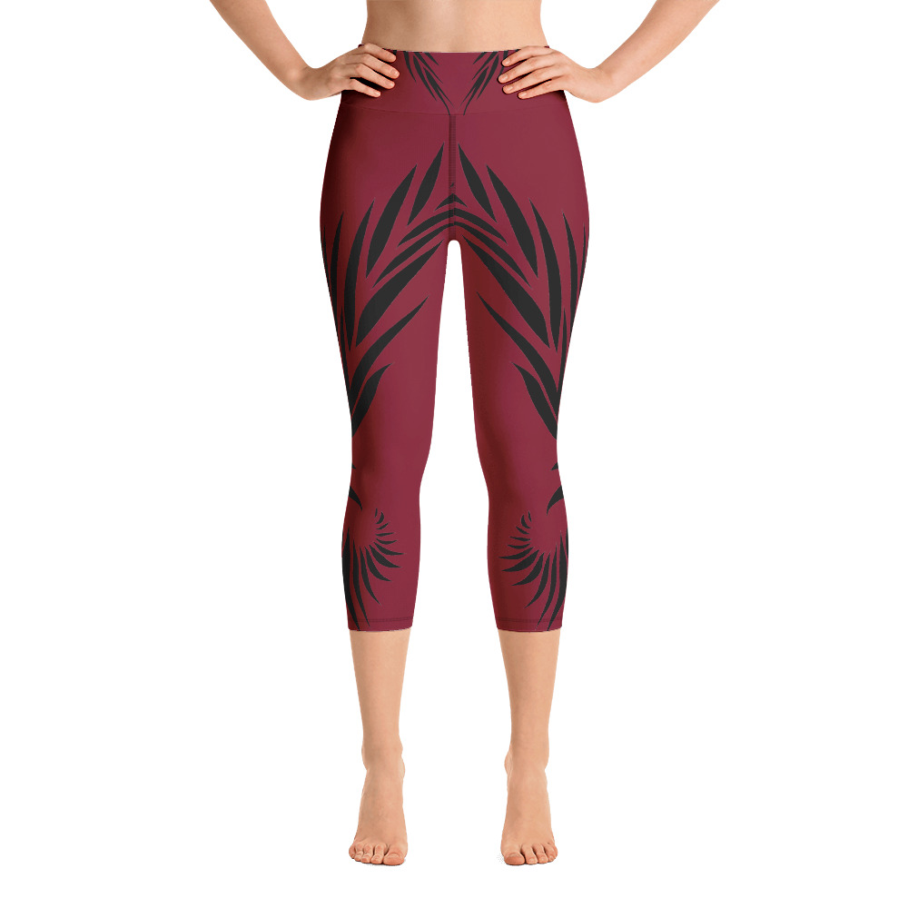 Unieke duurzame Sport Legging in warm rood en zwart Unieke duurzame Sport Legging in warm rood en zwart