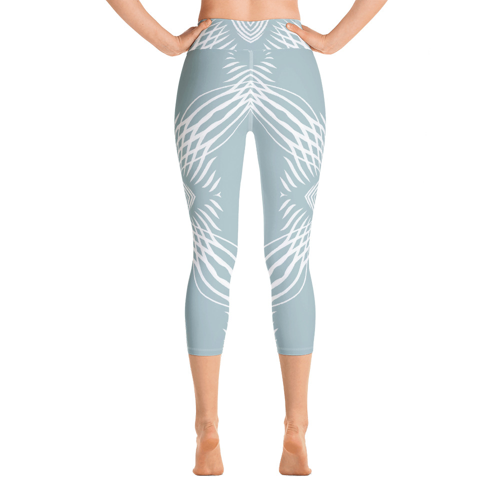 Yoga Capri Legging Proud Pattern achterkant: back 1: mint groen wit : mint green white