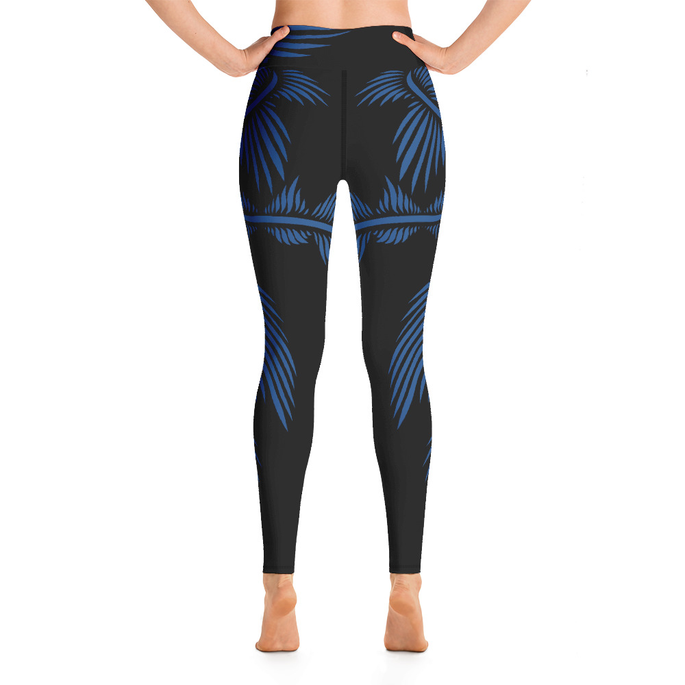 Yoga Sport Legging Lines 4 Peace achterkant: back 1: zwart klassiek blauw: black classic blue