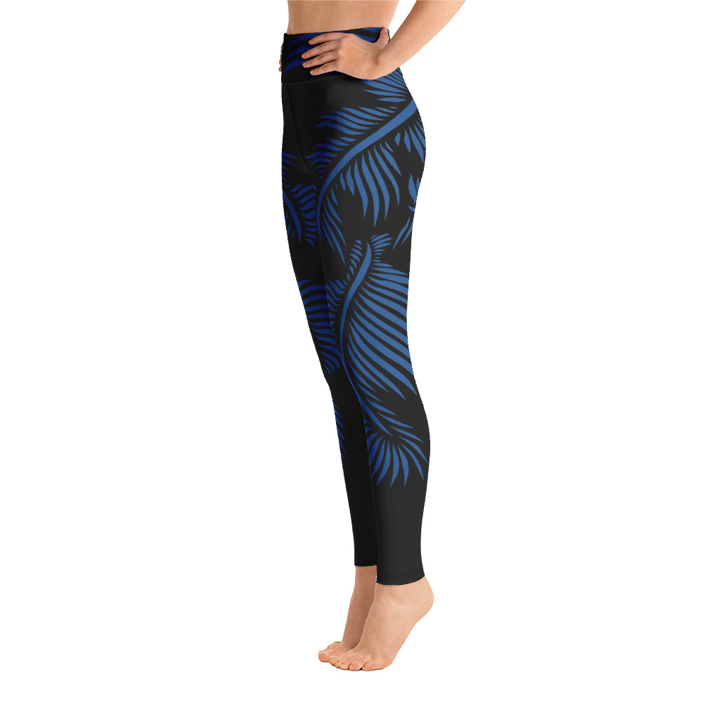 Yoga Sport Legging Lines 4 Peace zijkant: side L1: zwart klassiek blauw: black classic blue
