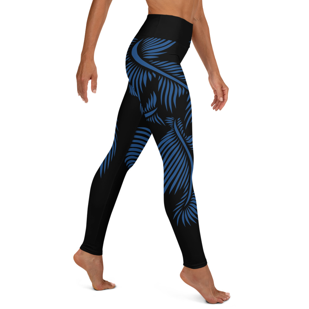Yoga Sport Legging Lines 4 Peace zijkant: side R2: zwart klassiek blauw: black classic blue