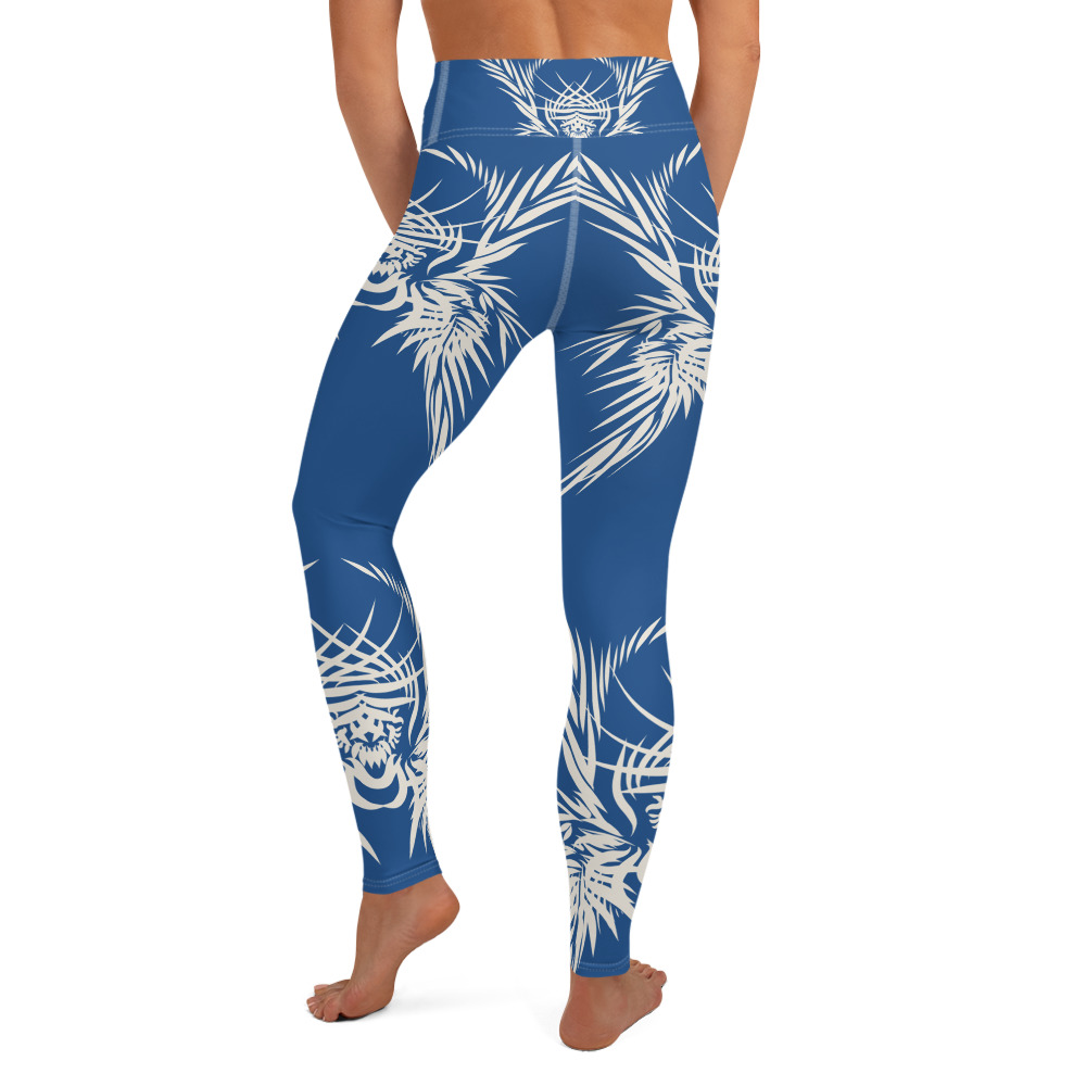 Yoga Sport Legging Tiger Power Up : achterkant - back 2 : klassiek blauw wit - classic blue white