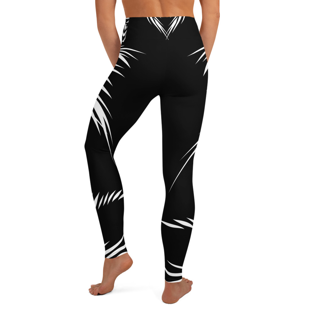 Yoga Sport Legging Tiger Power Up : achterkant : back 2 : zwart wit: black white