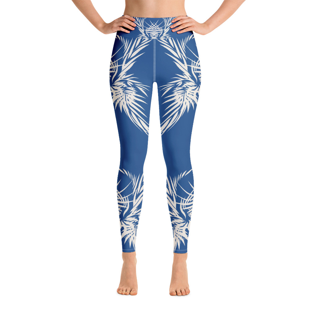 Yoga Sport Legging Tiger Power Up : voorkant - front 1 : klassiek blauw wit - classic blue white