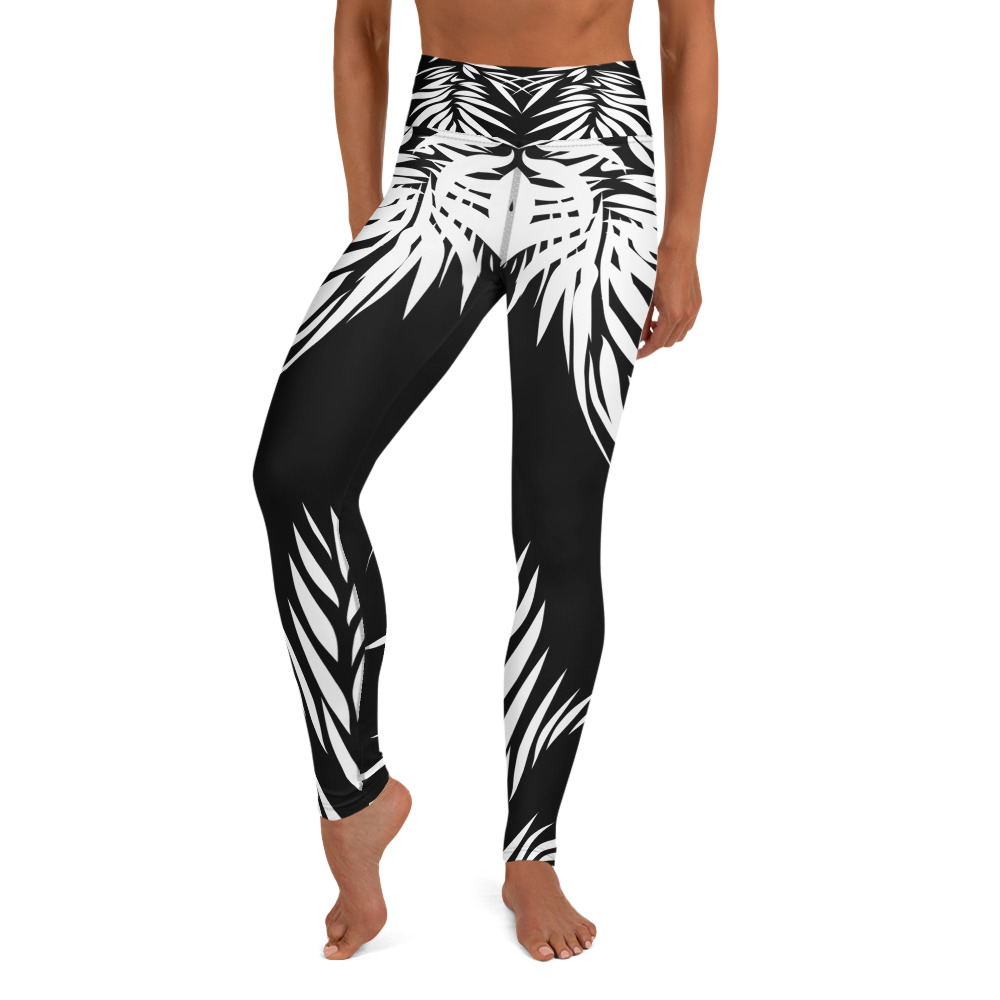 Yoga Sport Legging Tiger Power Up : voorkant : front 2 : zwart wit: black white
