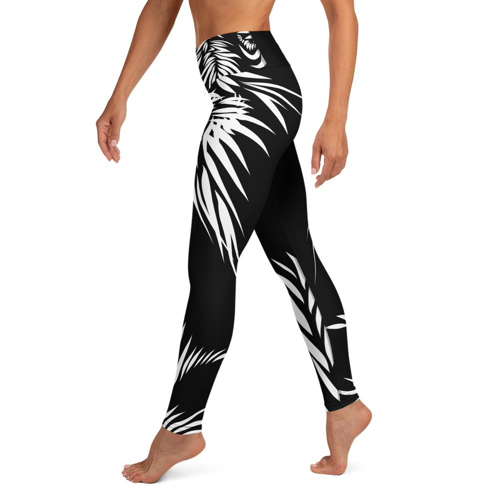 Yoga Sport Legging Tiger Power Up : zijkant : side L2 : zwart wit: black white