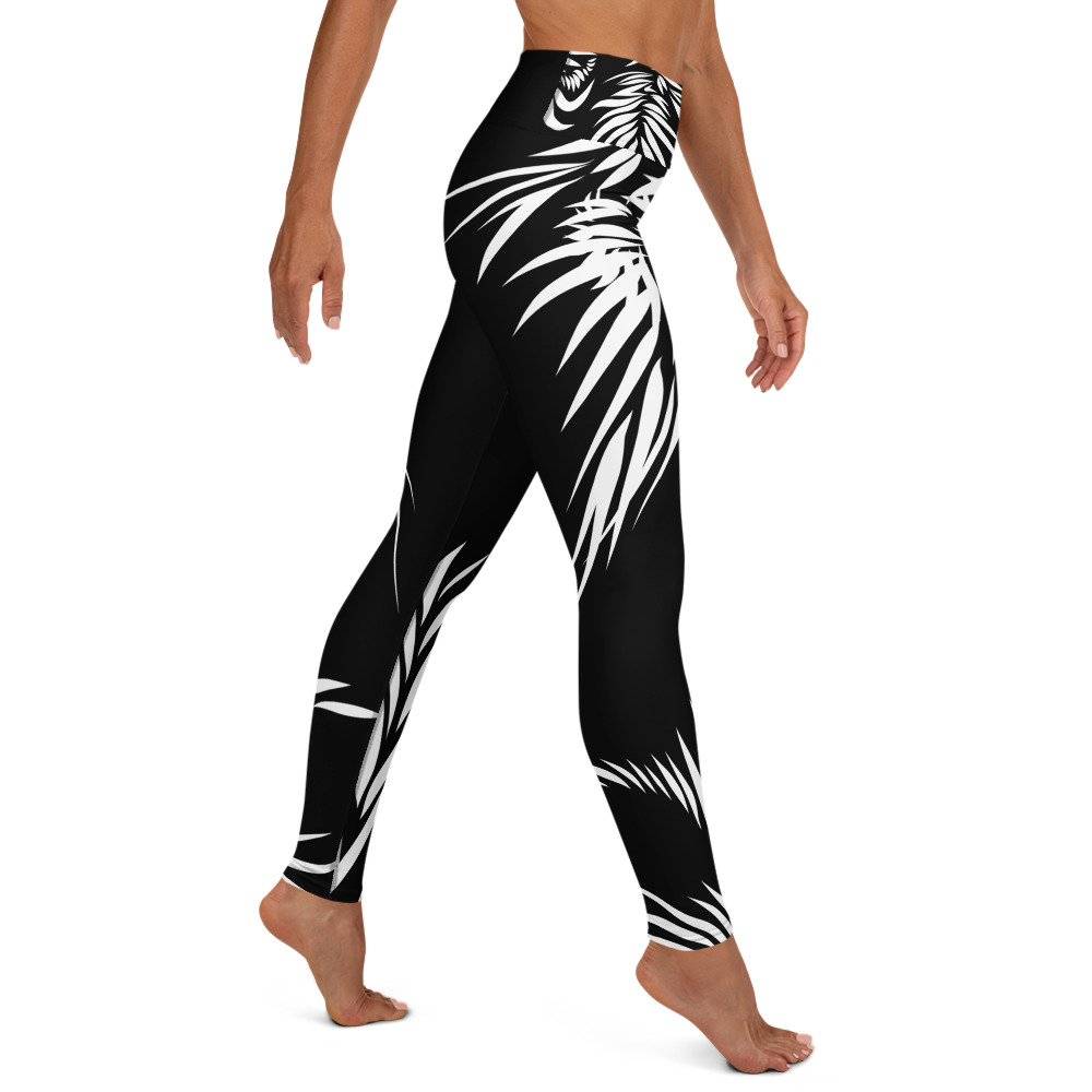 Yoga Sport Legging Tiger Power Up : zijkant : side R2 : zwart wit: black white