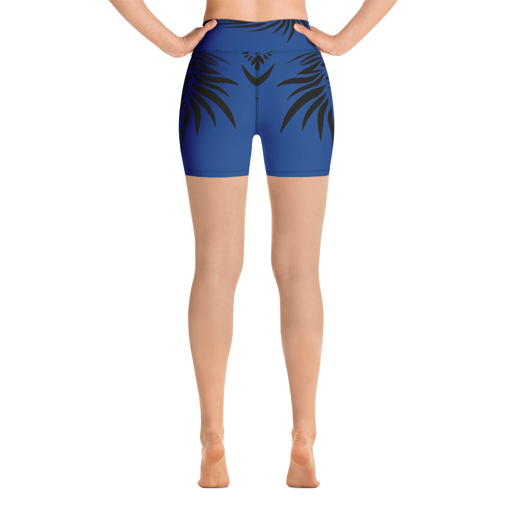 Yoga Sport Short Power Up achterkant: back 1 : kobalt blauw zwart- cobalt blue black