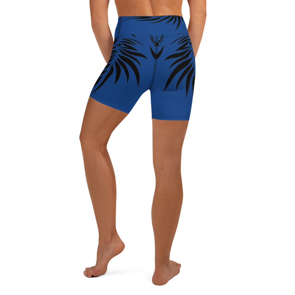 Yoga Sport Short Power Up achterkant: back 2 : kobalt blauw zwart- cobalt blue black