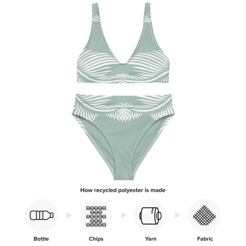 Recycled Bikini Lines 4 Peace Mint groen wit - mint green white : mock up vk 1