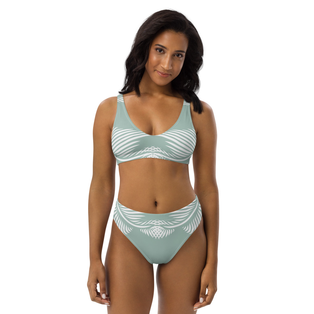 Recycled Bikini Lines 4 Peace Mint groen wit - mint green white : voorkant front 2
