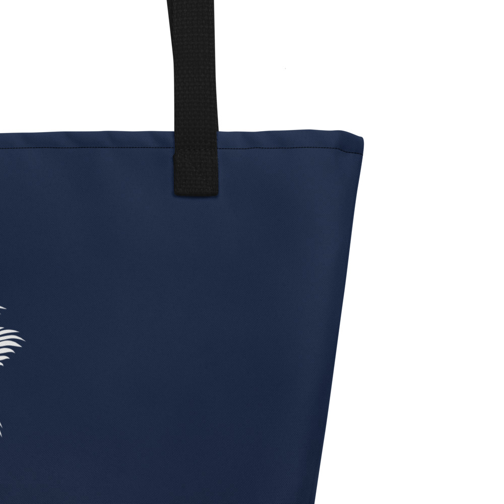 Strandtas Lines 4 Peace : marine blauw wit -navy blue white : detail 3
