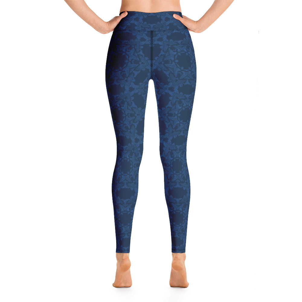 Yoga Sport Legging Grace in Lace klassiek blauw donkerblauw - classic blue dark blue : achterkant: backside 2