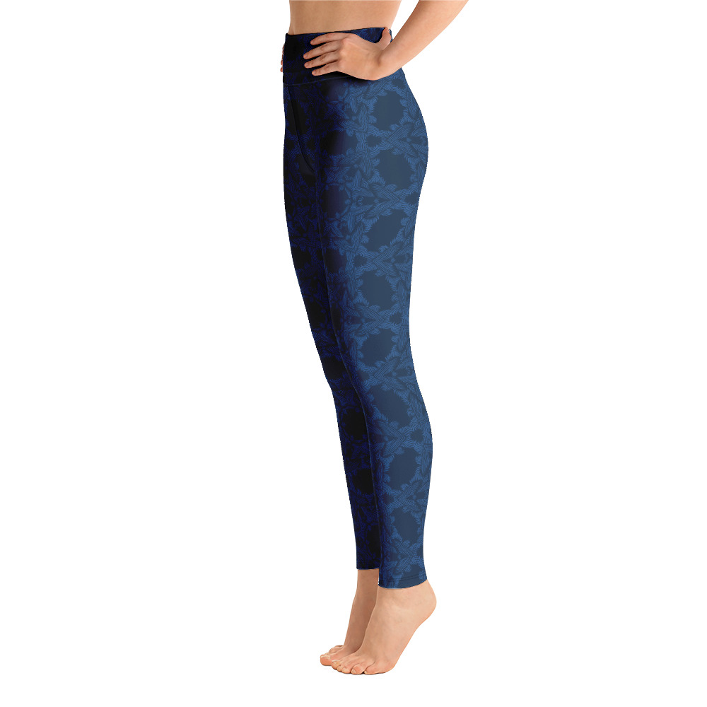Yoga Sport Legging Grace in Lace klassiek blauw donkerblauw - classic blue dark blue : zijkant side 1