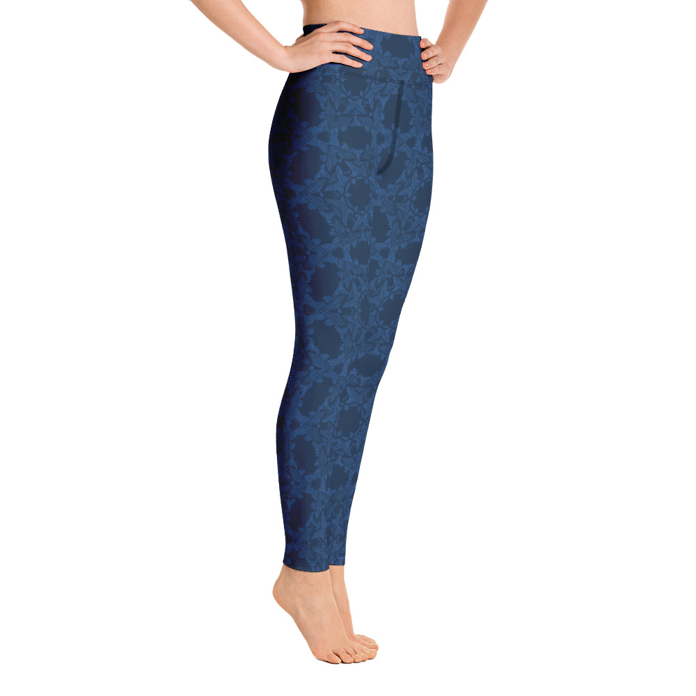 Yoga Sport Legging Grace in Lace klassiek blauw donkerblauw - classic blue dark blue : zijkant side 3