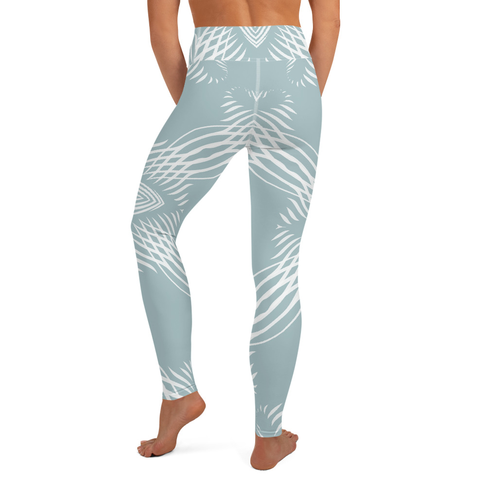 Yoga Sport Legging Proud Pattern achterkant: back 2: mint groen wit : mint green white
