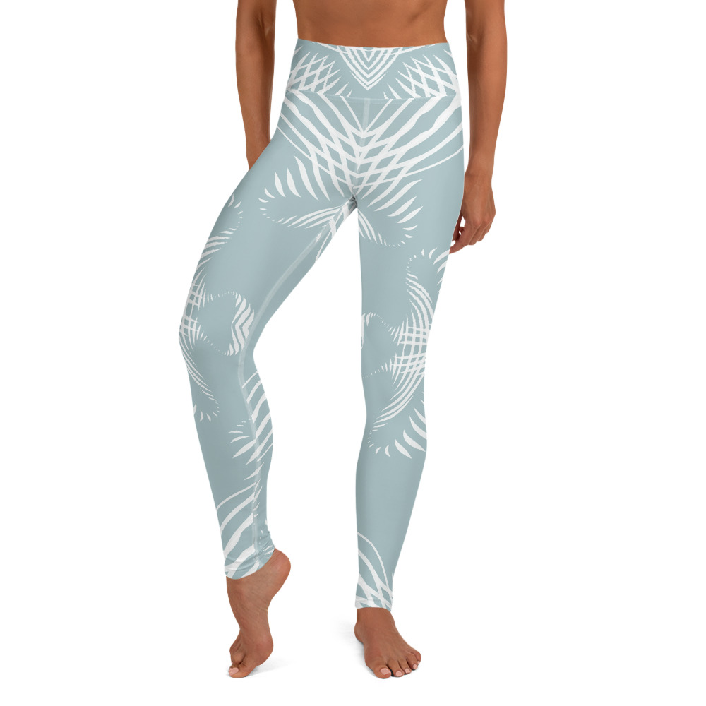 Yoga Sport Legging Proud Pattern voorkant: front 2: mint groen wit : mint green white