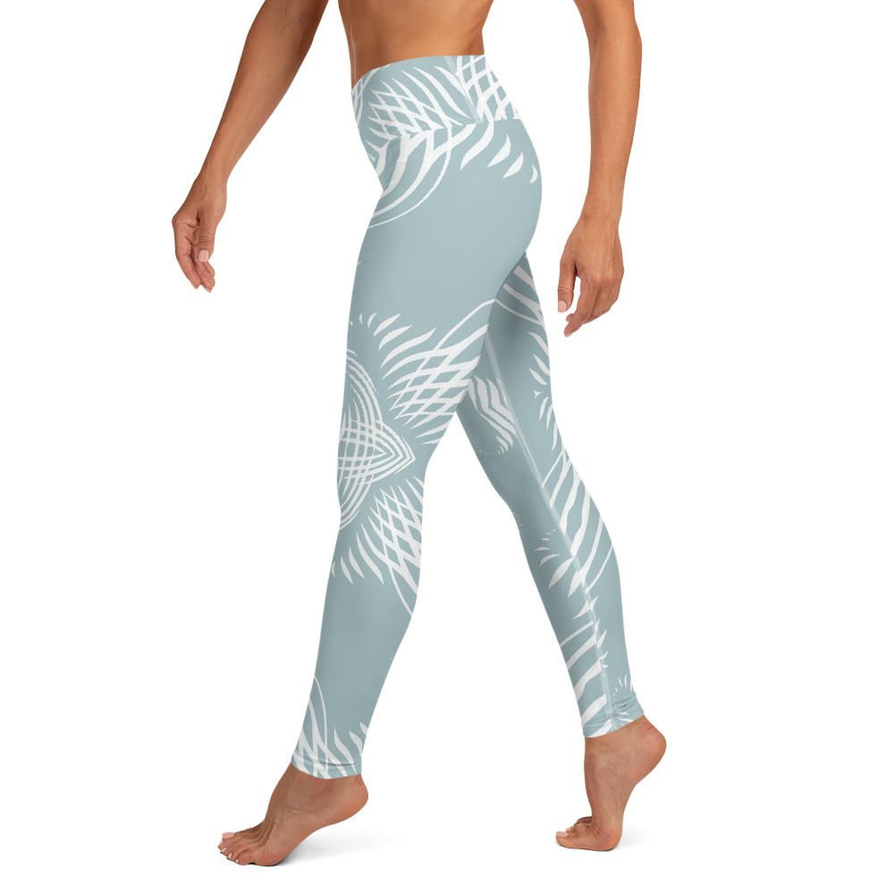Yoga Sport Legging Proud Pattern zijkant: side R1: mint groen wit : mint green white
