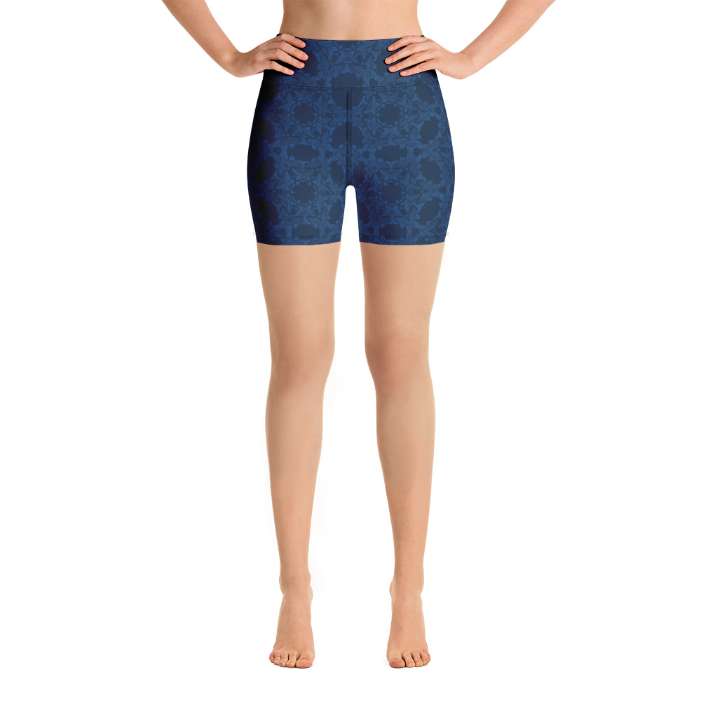 Yoga Sport Short Grace in Lace : klassiek blauw donkerblauw - classic blue dark blue: voorkant: front 1 Duurzame authentieke Sport Short