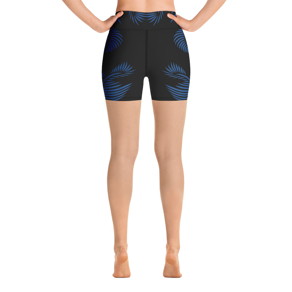 Yoga Sport Short Lines 4 Peace : zwart klassiek blauw: black classic blue: achterkant back 2