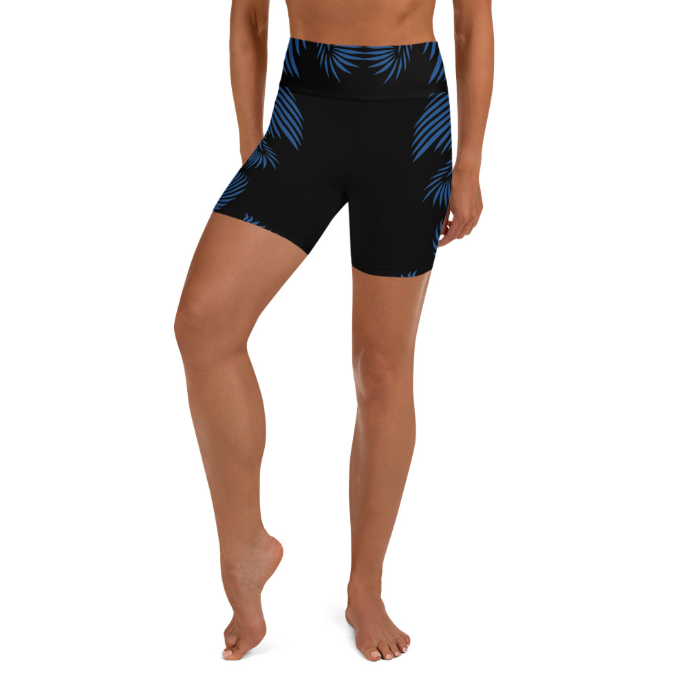 Yoga Sport Short Lines 4 Peace : zwart klassiek blauw: black classic blue: voorkant front 2