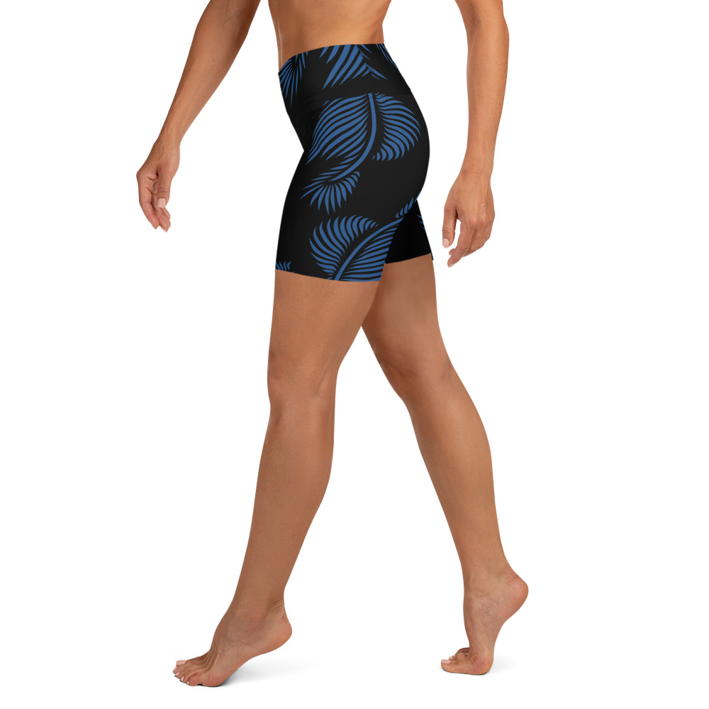 Yoga Sport Short Lines 4 Peace : zwart klassiek blauw: black classic blue: zijkant side 2