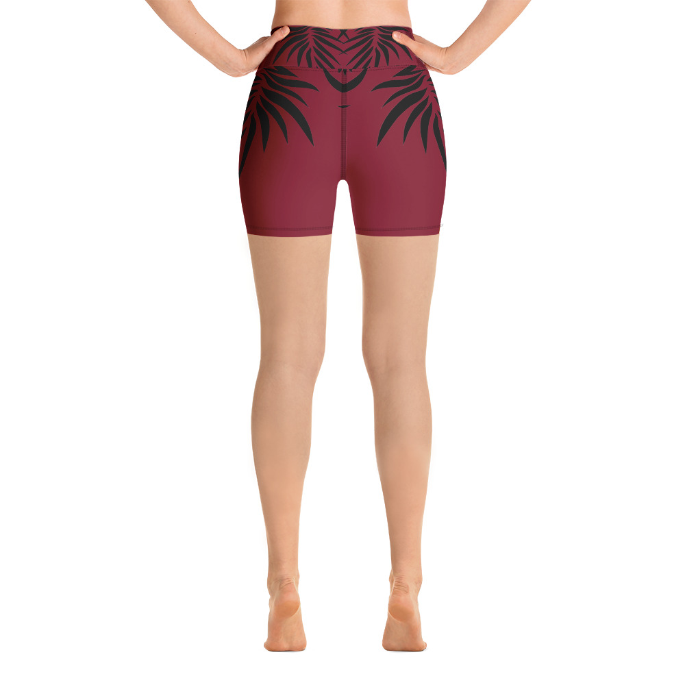 Yoga Sport Short design Power Up : warm rood zwart- warm red black : achterkant back 1