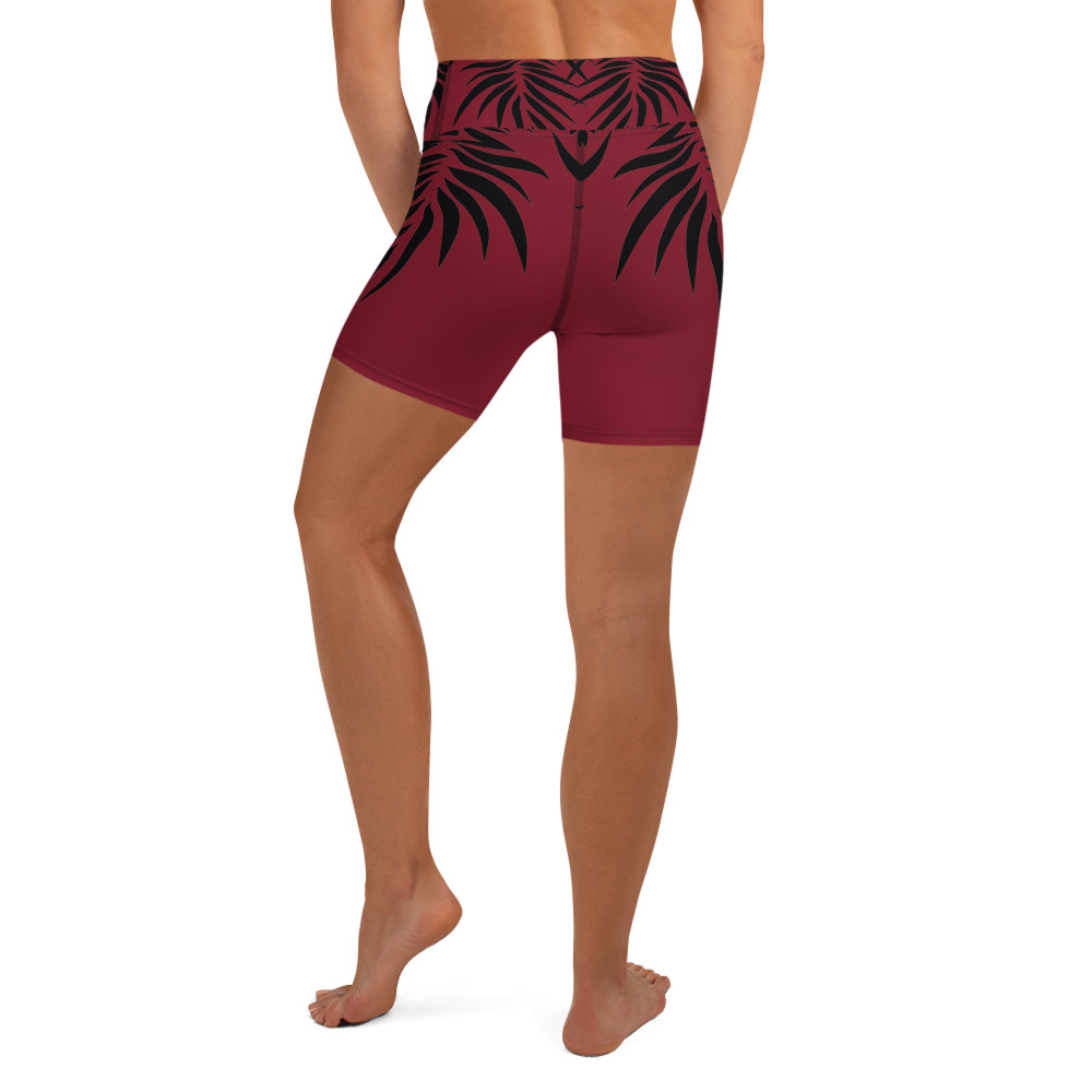 Yoga Sport Short design Power Up : warm rood zwart- warm red black : achterkant back 2