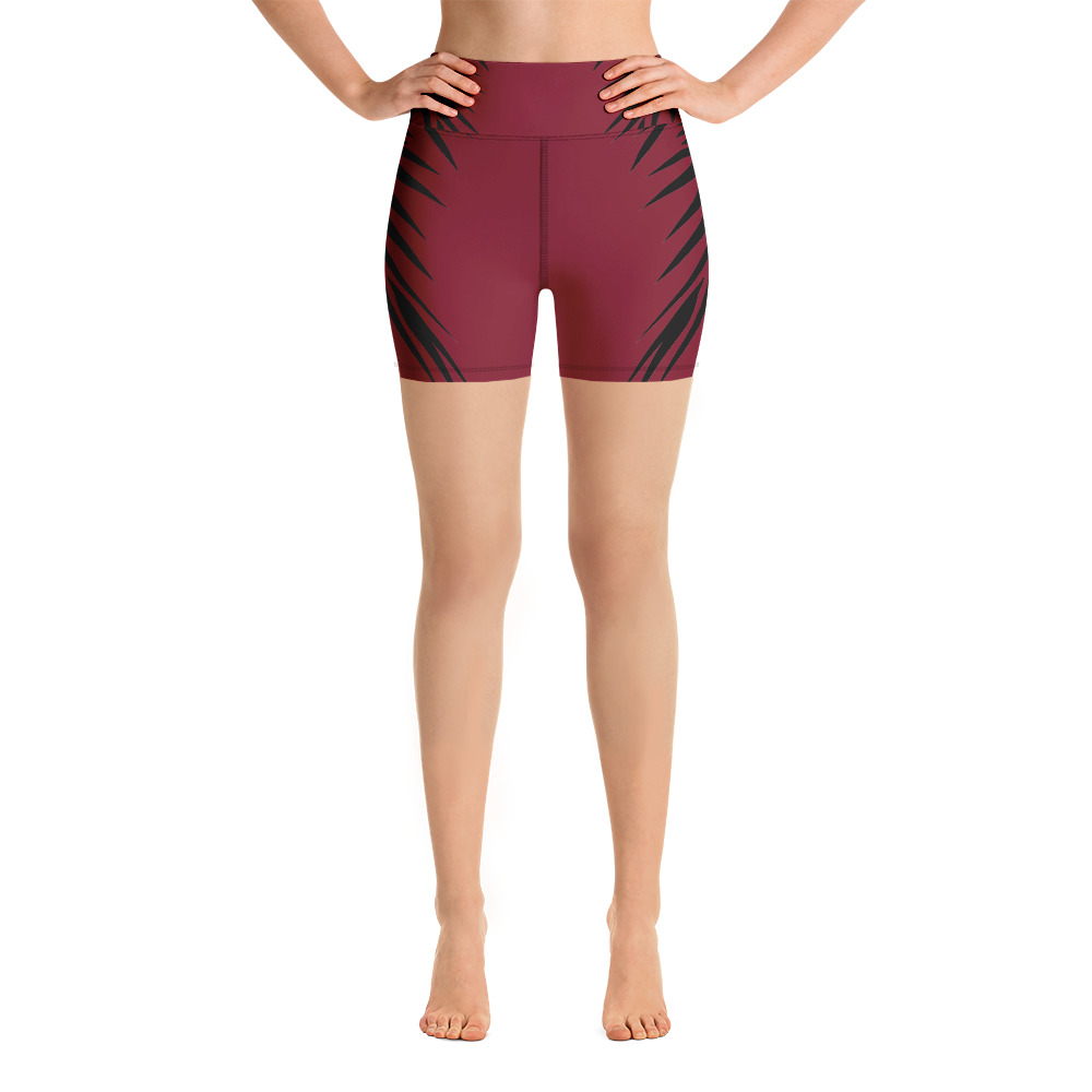 Yoga Sport Short design Power Up : warm rood zwart- warm red black : voorkant front 1