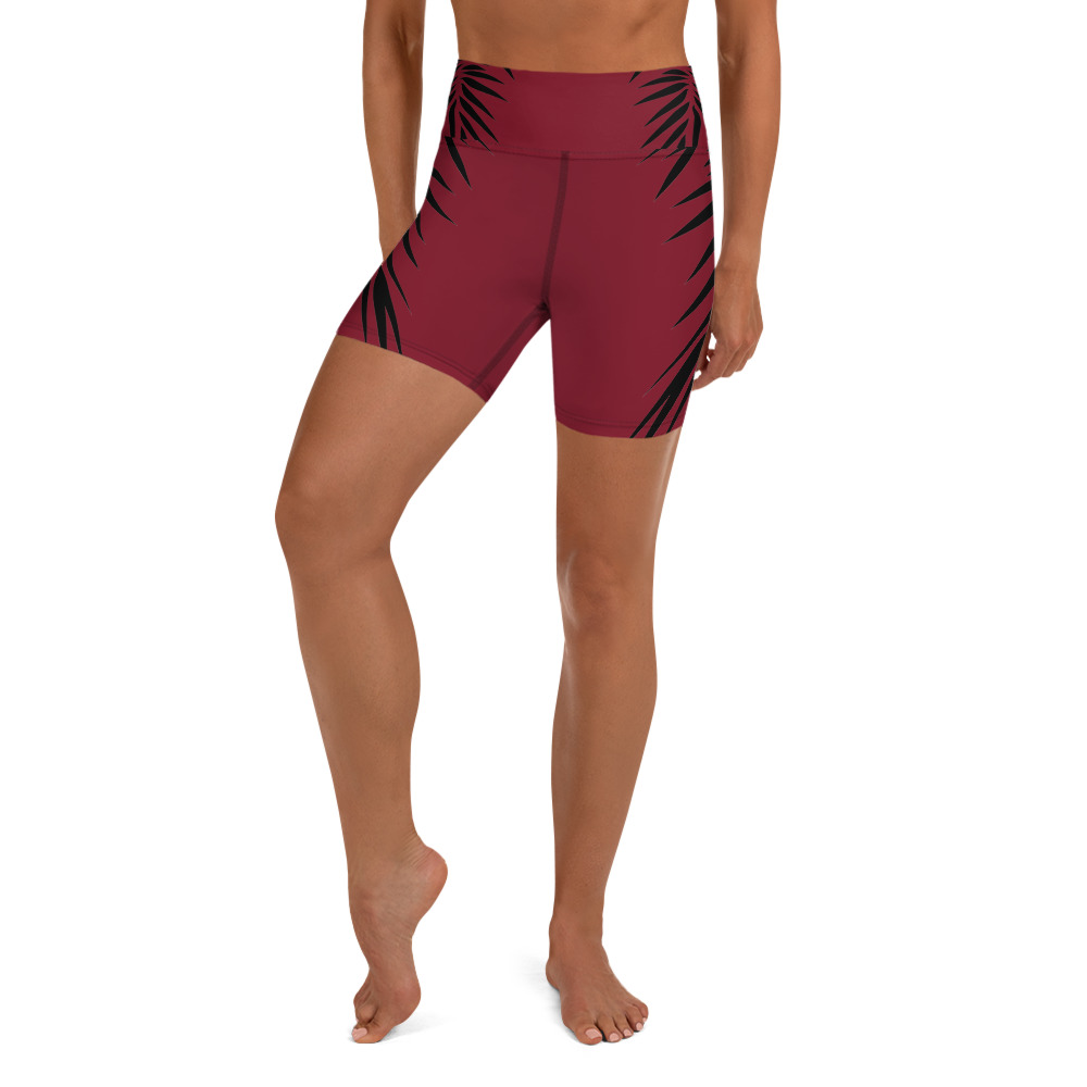 Yoga Sport Short design Power Up : warm rood zwart- warm red black : voorkant front 2