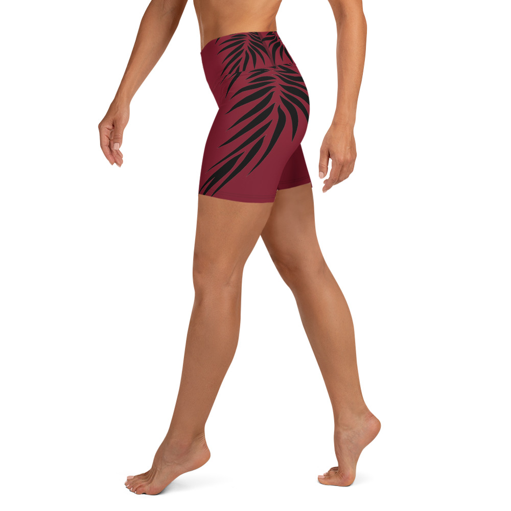 Yoga Sport Short design Power Up : warm rood zwart- warm red black : zijkant side 2