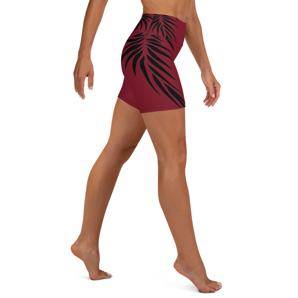 Yoga Sport Short design Power Up : warm rood zwart- warm red black : zijkant side 4