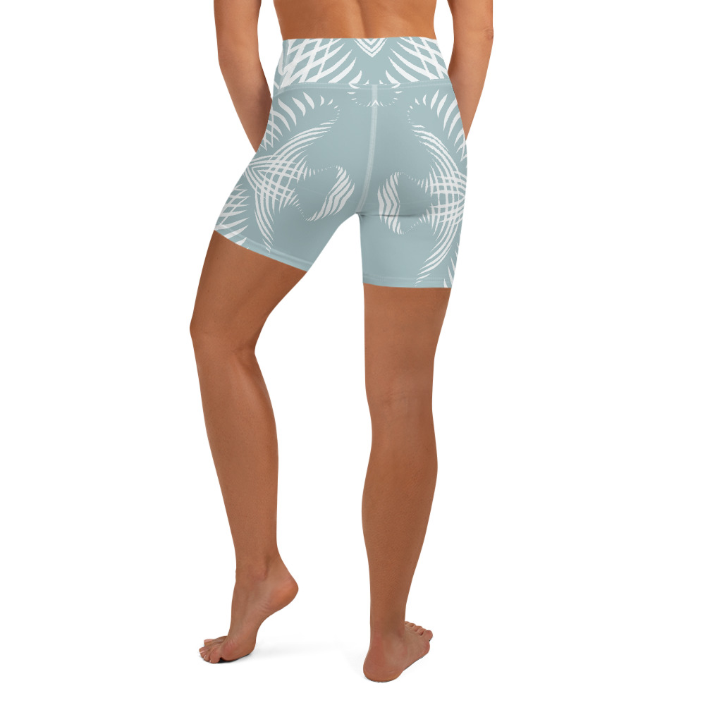 Yoga Sport Short design Proud Pattern : mint groen wit -mint green white : achterkant -back 1