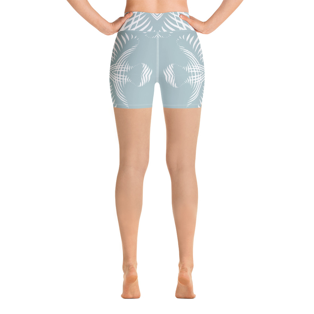 Yoga Sport Short design Proud Pattern : mint groen wit -mint green white : achterkant -back 2