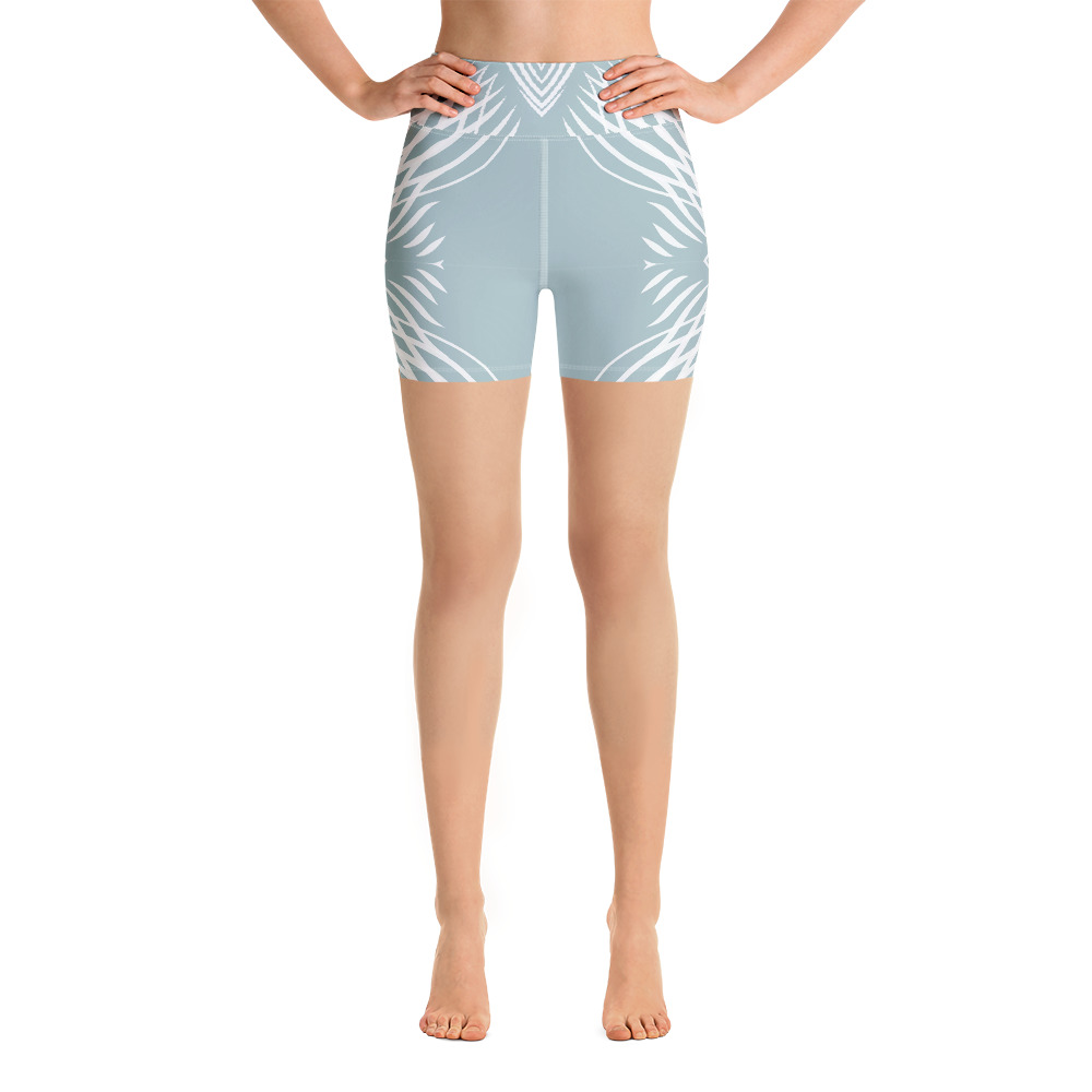 Yoga Sport Short design Proud Pattern : mint groen wit -mint green white : voorkant -front 1