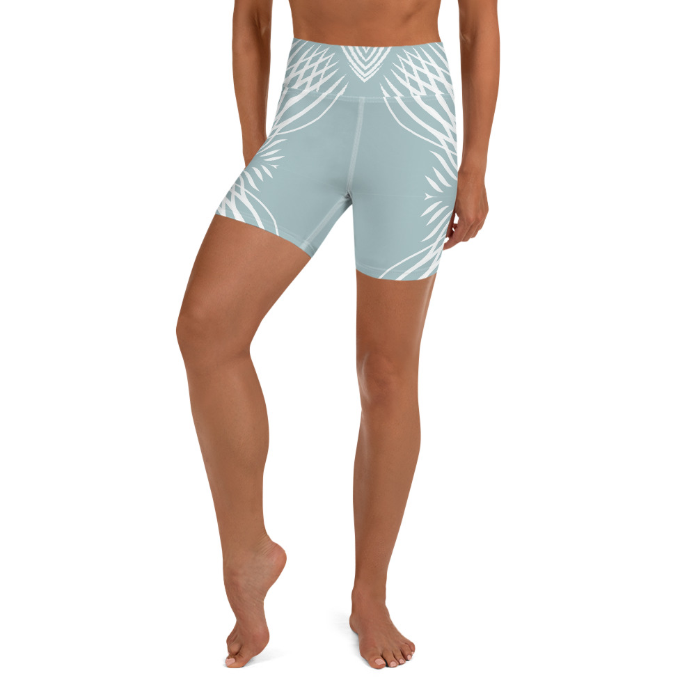Yoga Sport Short design Proud Pattern : mint groen wit -mint green white : voorkant -front 2