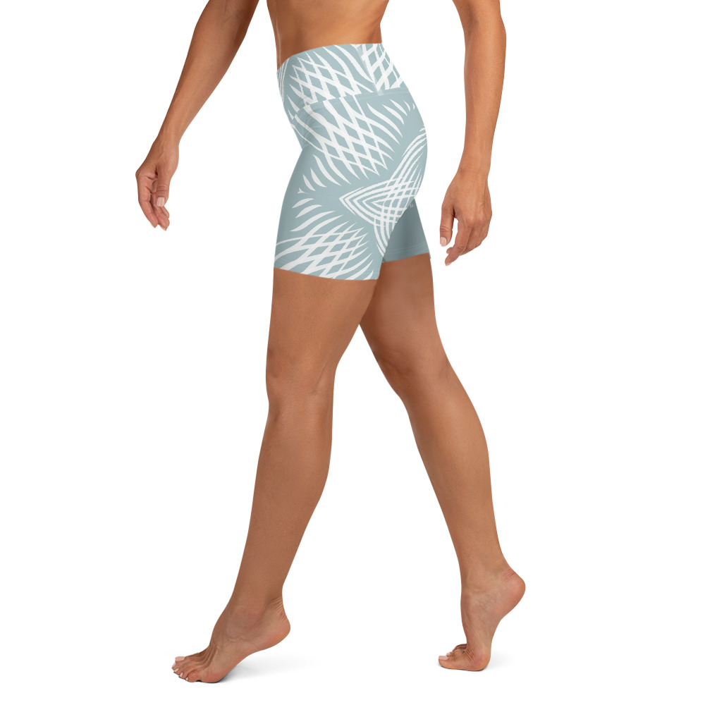 Yoga Sport Short design Proud Pattern : mint groen wit -mint green white : zijkant -side 2