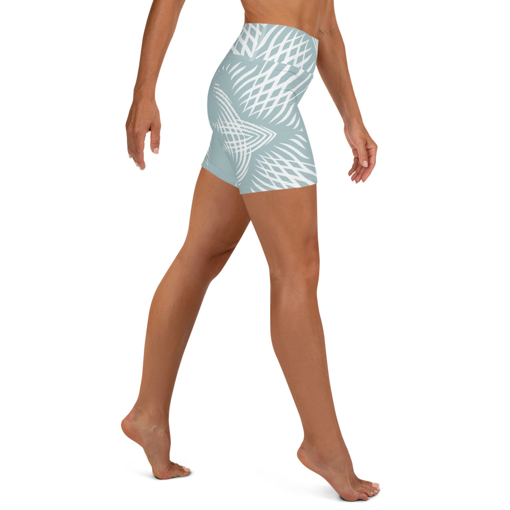 Yoga Sport Short design Proud Pattern : mint groen wit -mint green white : zijkant -side 4 Duurzame unieke Yoga SportShort