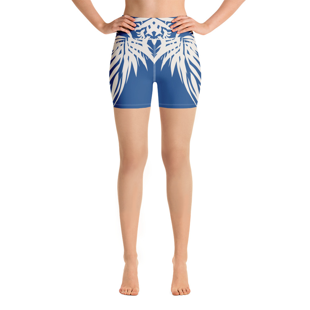 Yoga Sport Short design Tiger Power Up : klassiek blauw wit - classic blue white voorkant-front 1
