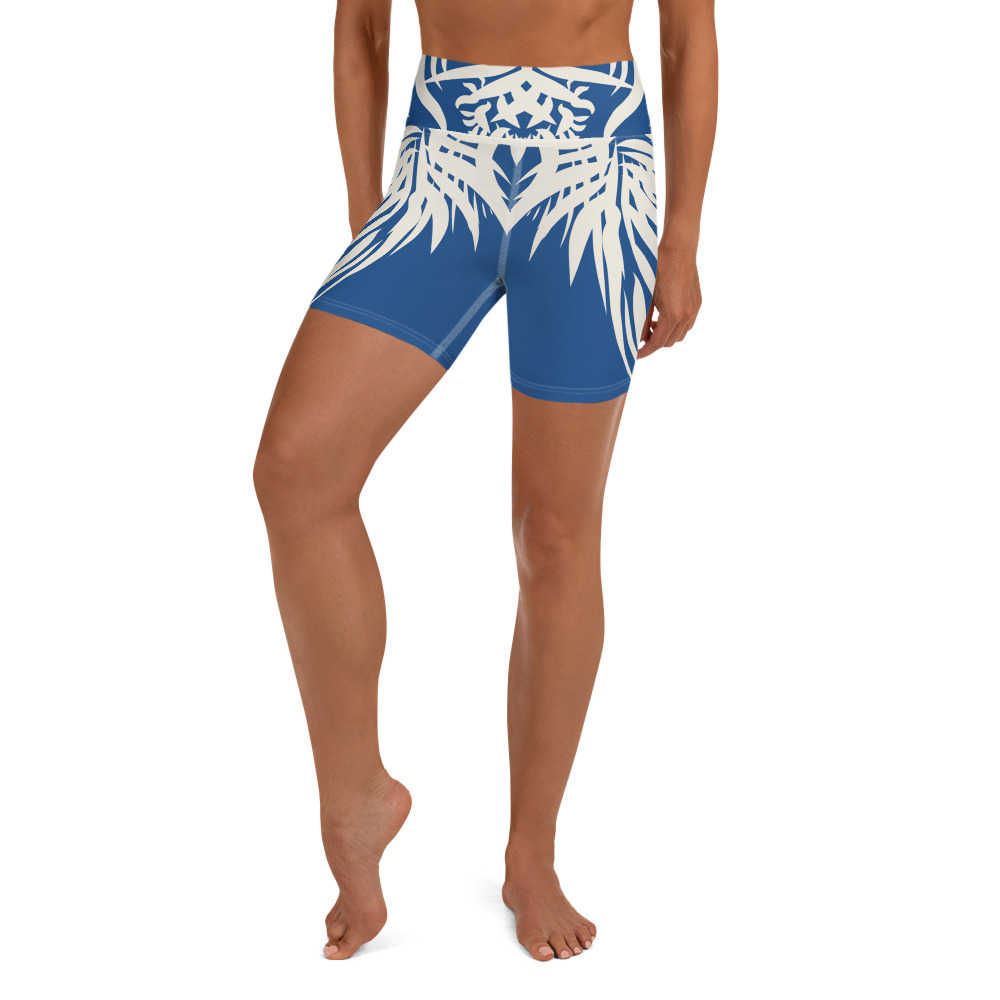 Yoga Sport Short design Tiger Power Up : klassiek blauw wit - classic blue white voorkant-front 2