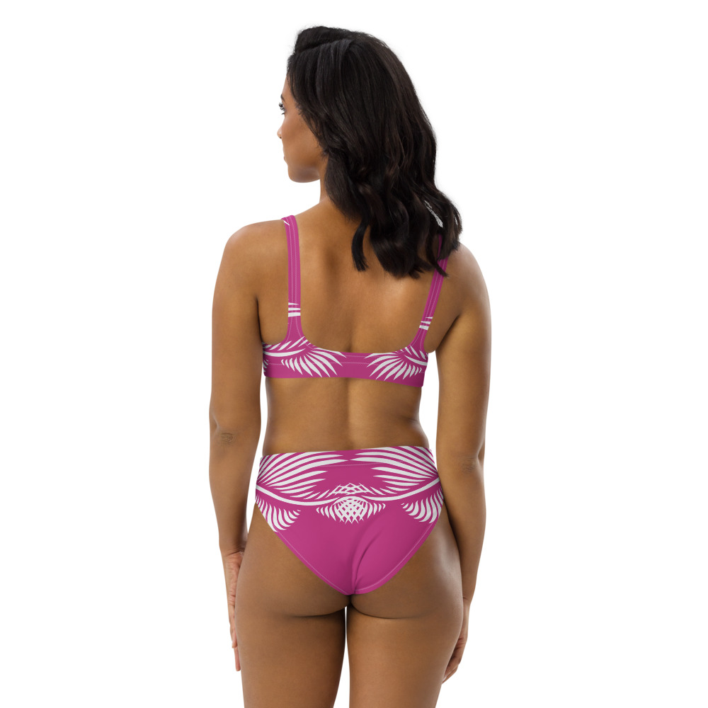 Recycled Bikini Lines 4 Peace roze wit - pink white : achterkant back 2