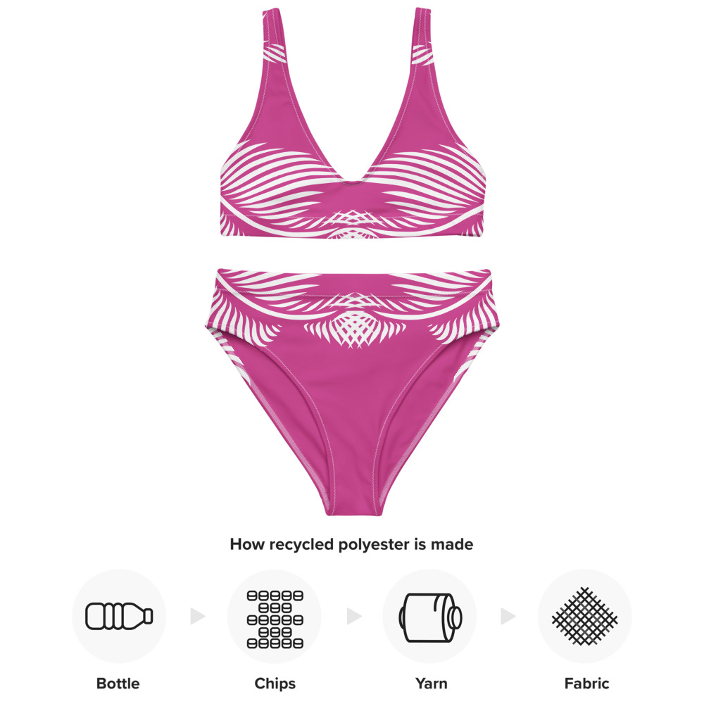 Recycled Bikini Lines 4 Peace roze wit - pink white : mock up 2