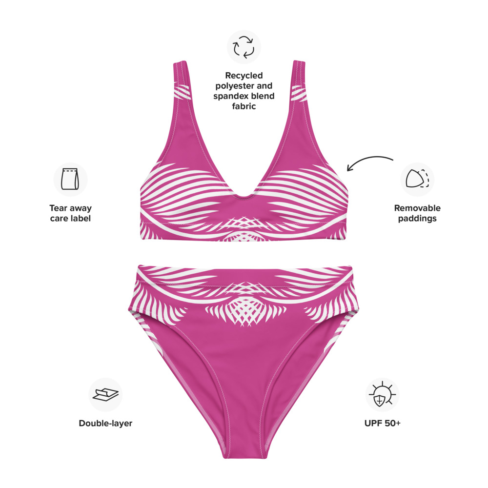 Recycled Bikini Lines 4 Peace roze wit - pink white : mock up 4