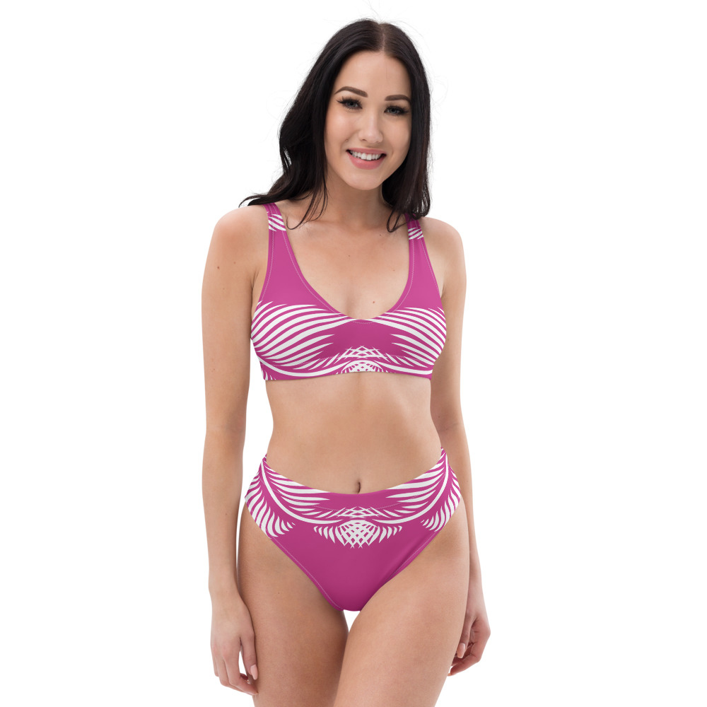 Recycled Bikini Lines 4 Peace roze wit - pink white : voorkant front 1