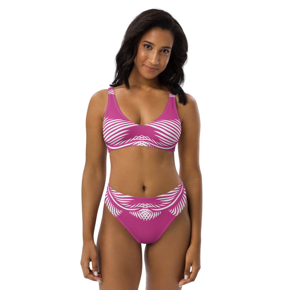 Recycled Bikini Lines 4 Peace roze wit - pink white : voorkant front 2